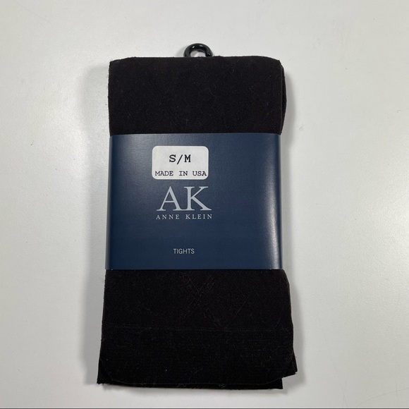NWT Anne Klein dark brown diamond pattern tights Size S/M - Picture 3 of 6
